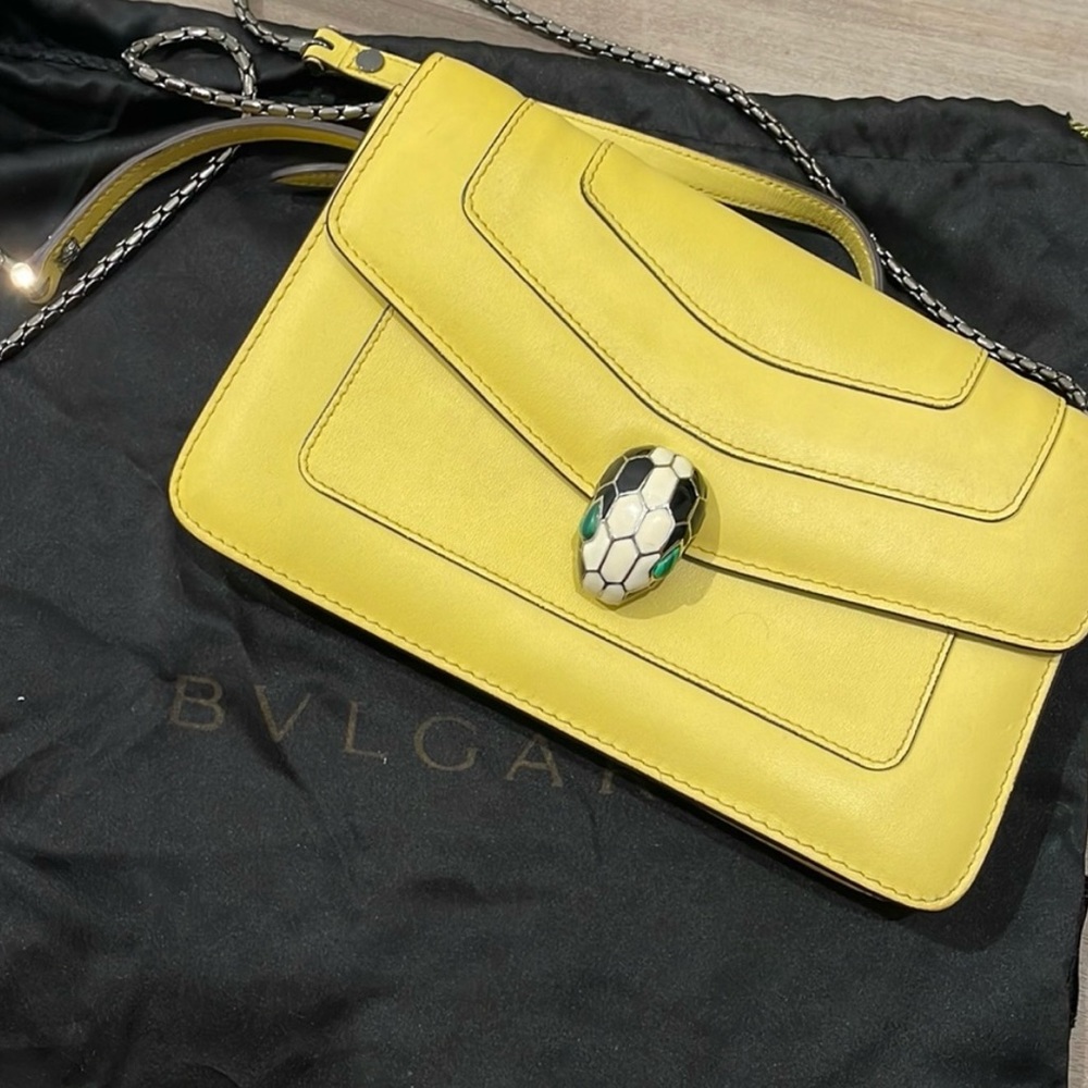 Snake head yellow crossbody bag - Bvlgari